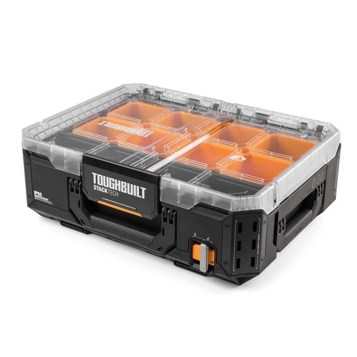 Toughbuilt Organizador Stacktech 53 x 40,5 x 19 cm, Mecanismo de Autobloqueo, Polímero Reforzado, Capacidad 34kg, IP65 1