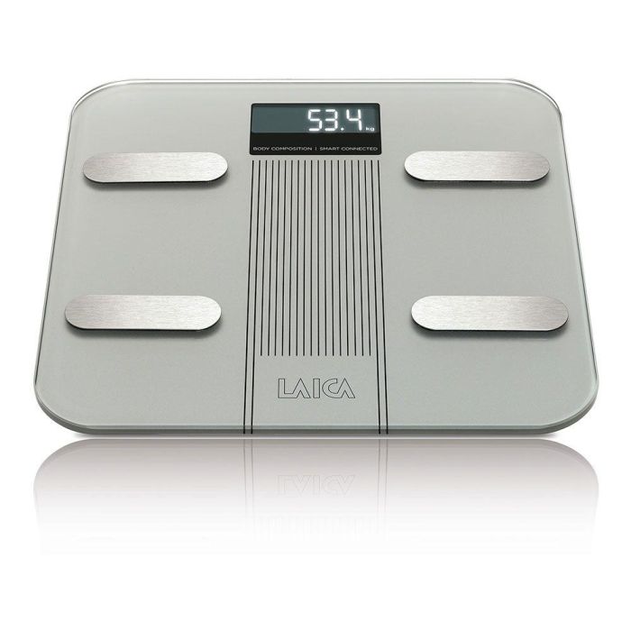 Laica PS7005 Balanza de Baño Digital Bluetooth Composición Corporal Inteligente Plata 180Kg