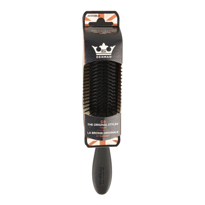 Denman C105Jd03 Jack Dean D3 Cepillo profesional 7-Row Negro para estilizar con precisión