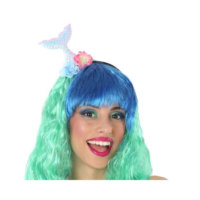 Diadema Cola Sirena Flores Fantasia - Accesorio para Disfraces de Criaturas Marinas y Hadas Acuáticas 0 Diadema Cola Sirena Flores Fantasia - Accesorio para Disfraces de Criaturas Marinas y Hadas Acuáticas 0