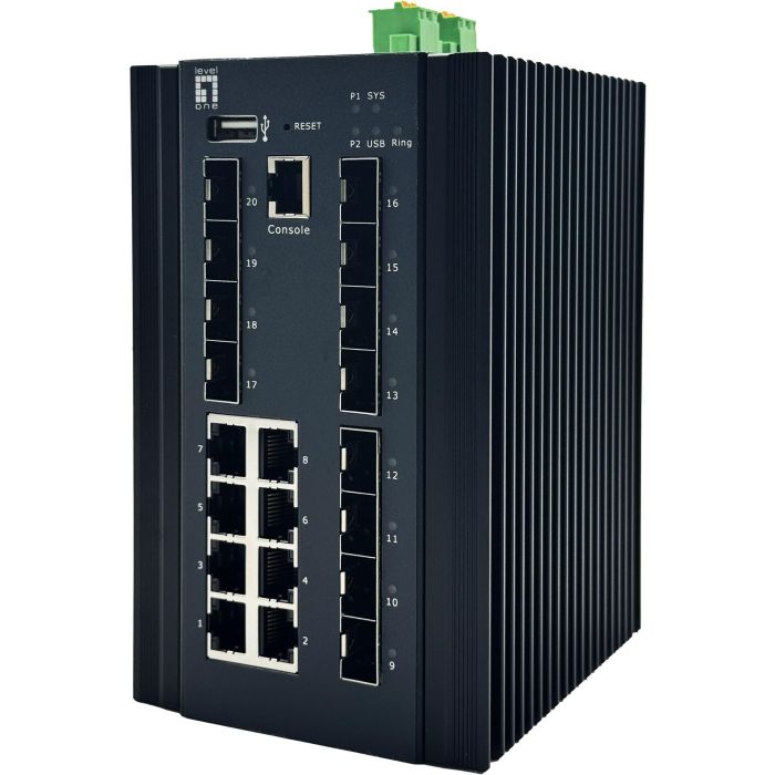 Level One IGX-2072 Switch de Red 20 Puertos: 8x 1GbE y 8x 2.5GbE con SFP+