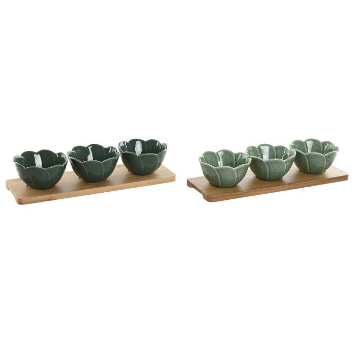 Aperitivo Tropical DKD Home Decor Verde Verde Oscuro 10 x 7 x 32 cm Set de 4 (2 Unidades)