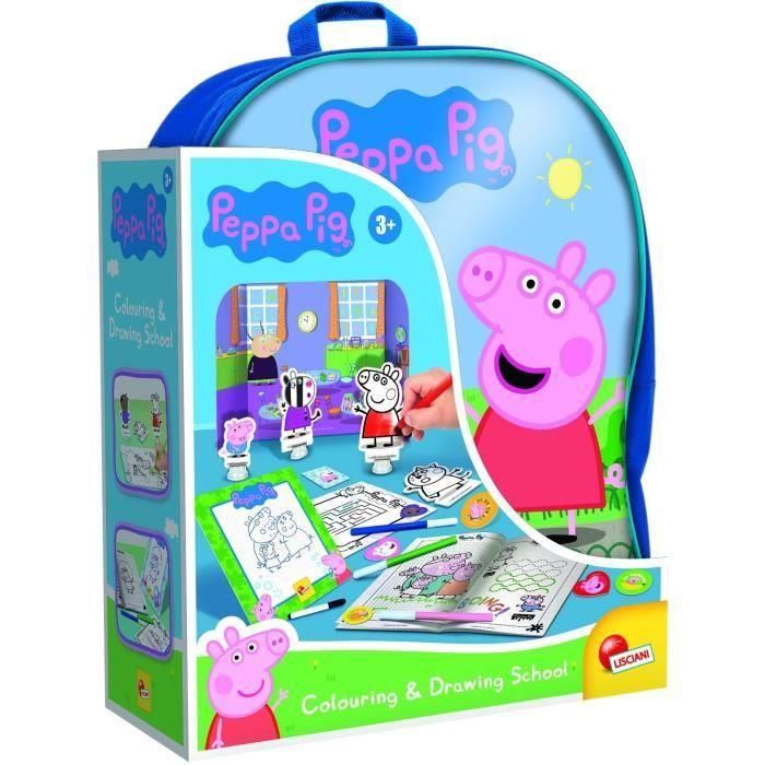 Lisciani Giochi LIS8008324095841 Mochila para Colorear y Escuela de Dibujo Peppa Pig