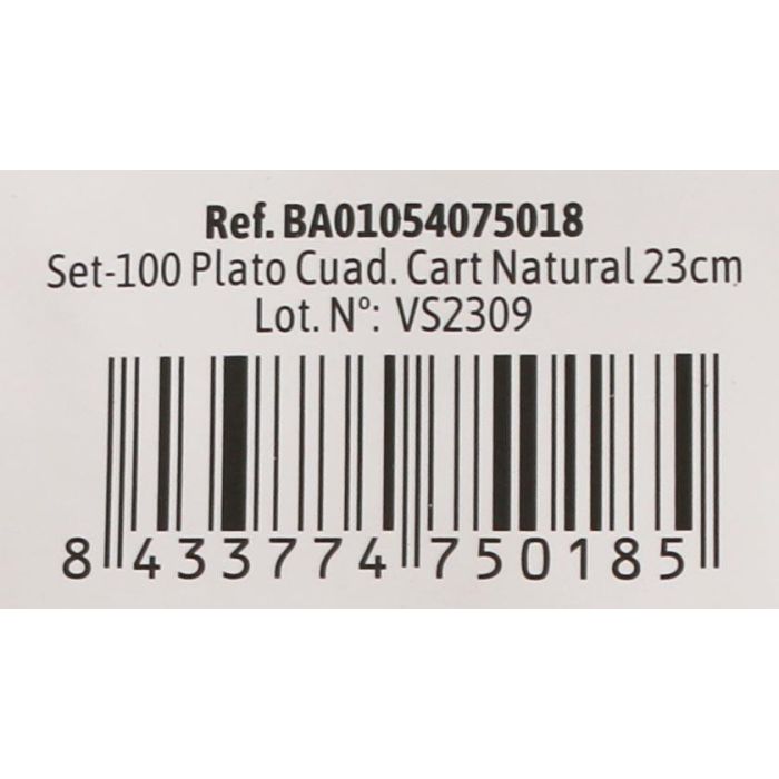 Set de 100 platos cuadrados de cartón natural 23 cm - Algon (10 Cajas) 5 Set de 100 platos cuadrados de cartón natural 23 cm - Algon (10 Cajas) 5