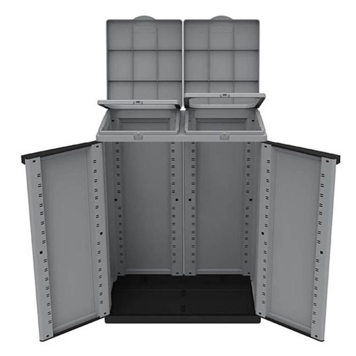 Ecoline Armario reciclaje 2 puertas 68 x 39 x 88,7 cm gris