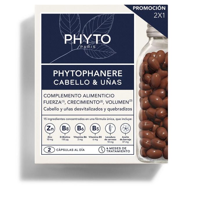 Phyto Phytophanere Complemento Alimenticio Cápsulas 2 x 120 u para Cabello y Uñas 0 Phyto Phytophanere Complemento Alimenticio Cápsulas 2 x 120 u para Cabello y Uñas 0