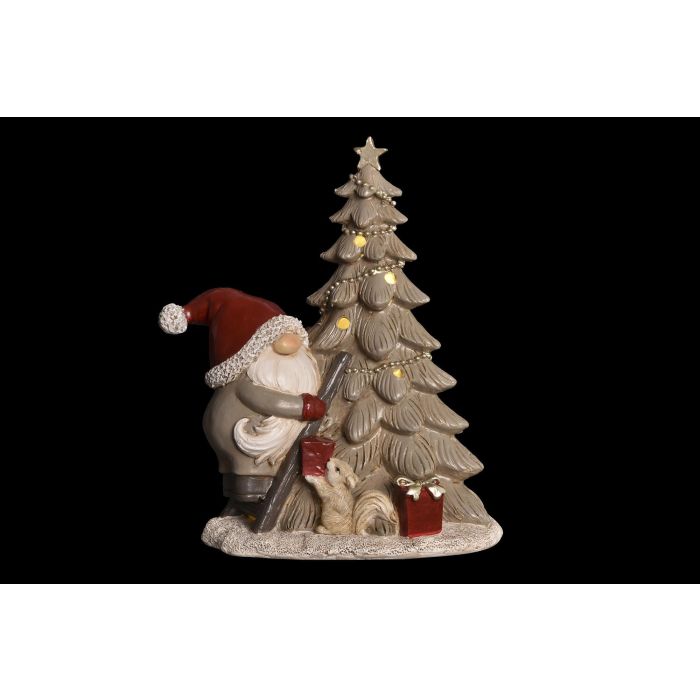 Figura Navidad Tradicional DKD Home Decor Rojo Gris 10 x 18 x 15 cm (2 Unidades) 1