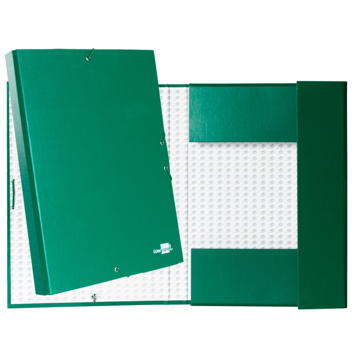 Liderpapel Carpeta proyectos folio lomo 30mm cartón forrado verde 250 x 350 mm 9