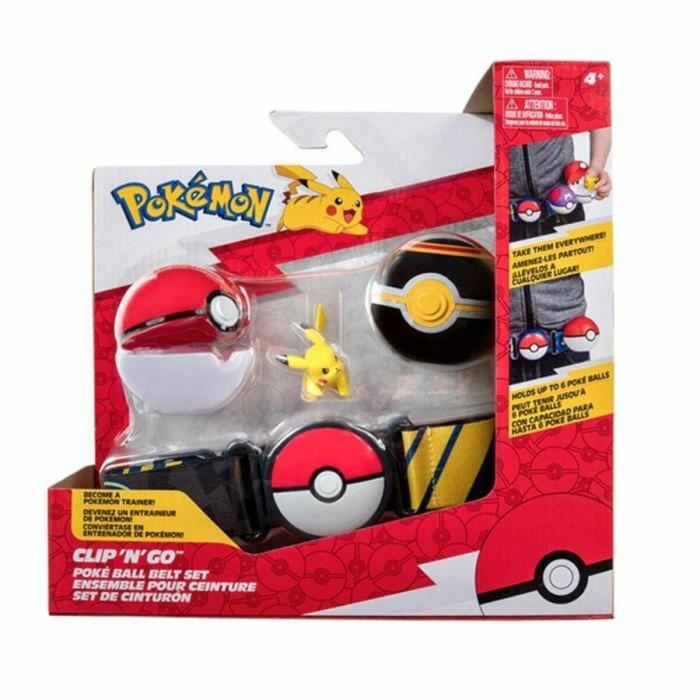 Cinturón de clip 'n' Go Bandai - Pokémon - 1 cinturón, 1 bola de Poké, 1 bola de lujo y 1 figura de 5 cm Pikachu