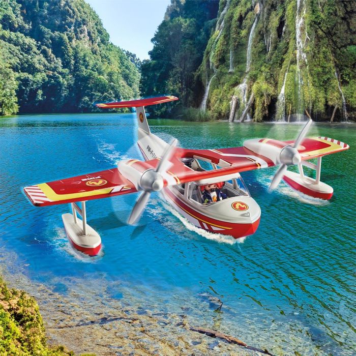 Playmobil Hidroavión de Bomberos Action Heroes 71463 - Juguete de Misiones de Rescate con Función de Extinción Playmobil Hidroavión de Bomberos Action Heroes 71463 - Juguete de Misiones de Rescate con Función de Extinción