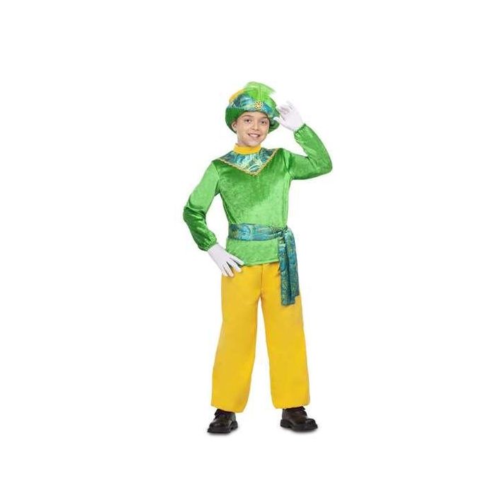Disfraz paje verde 5-6 años (gorro, camisa, cinturón y patalones) 1