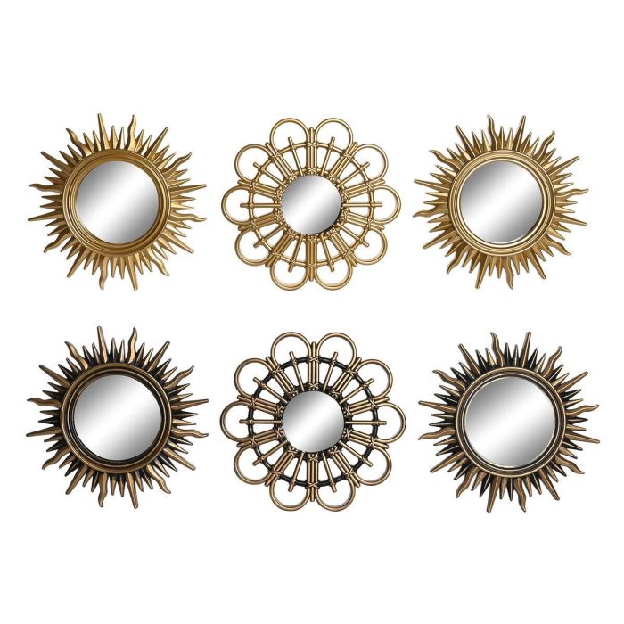 Juego de Espejos DKD Home Decor Cristal Negro Dorado Polipropileno (25 x 3 x 25 cm) (2 Unidades) 2 Juego de Espejos DKD Home Decor Cristal Negro Dorado Polipropileno (25 x 3 x 25 cm) (2 Unidades) 2