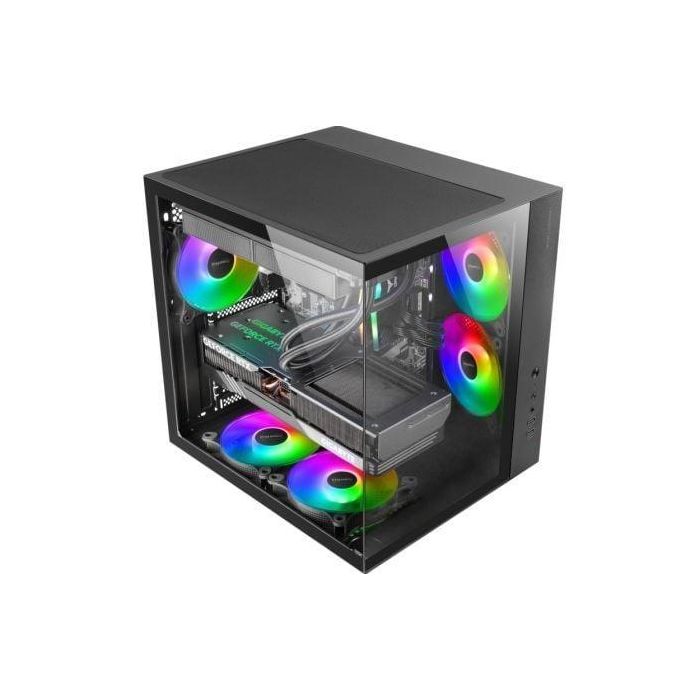 Mars Gaming MCV-ONE Caja Semitorre Gaming ATX con Doble Cristal Templado, Ventilador FRGB y Doble Cámara 1