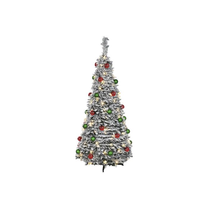 DKD Home Decor Árbol de Navidad Artificial LED IP44 Tradicional Verde 150x63.5 cm Plegable Desmontable