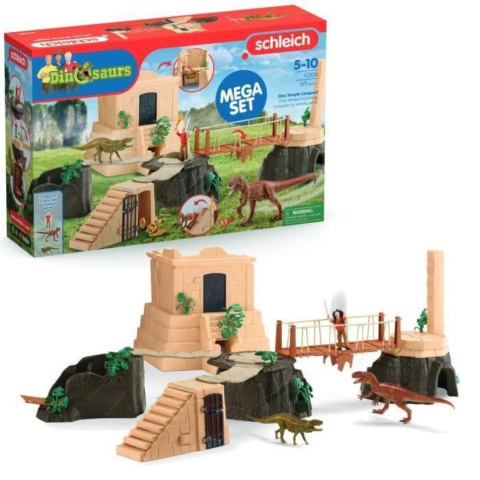 Gran Conquista del Templo Perdido, Set de figuras, SCHLEICH 42656 Dinosaurios, 4 años