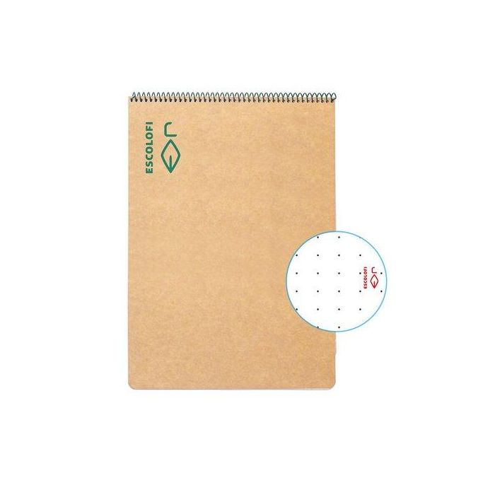 Bloc Escolofi Tapa Dura A4 100H Apaisado Dots 80G Ecologico (Set de 5)
