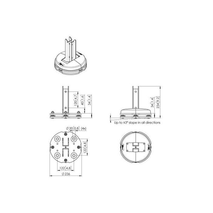Vogel's Soporte para Videowall PFF 7965 Componentes para Montaje en Suelo/Techo Negro 1