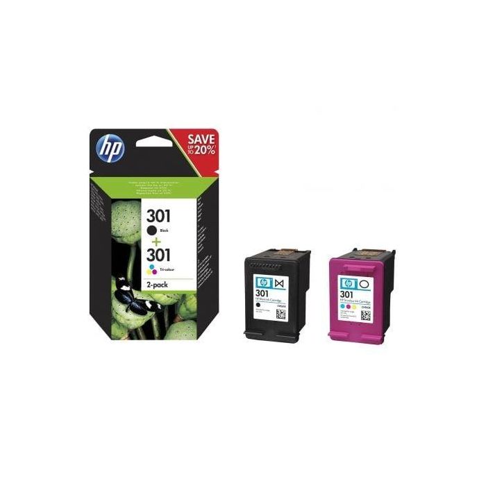 Hp Tinta Negro + Tricolor C-M-Y Deskjet 5150,5550,5652,5850 -Nº 301 Pack 4 Colores