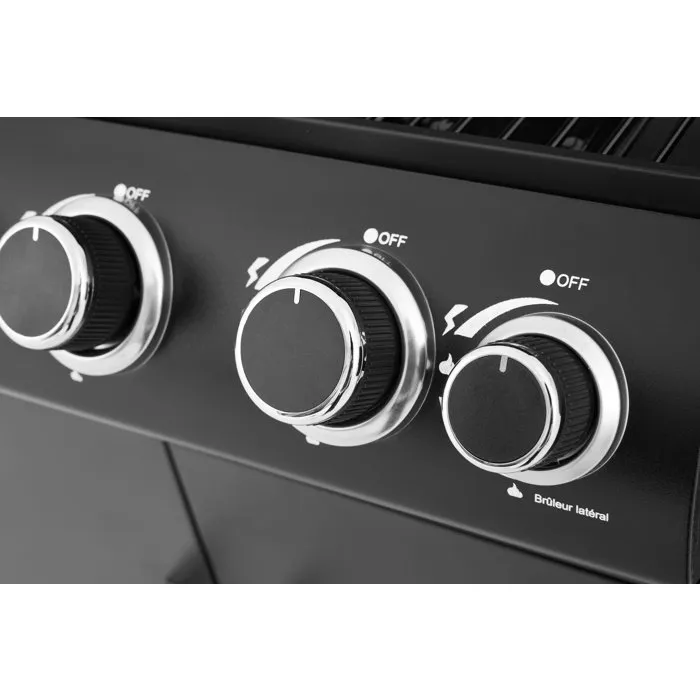 Cookingbox Paarl 9760185 Barbacoa de Gas, 4 Quemadores, Superficie 60 x 42 cm, con Parrilla Calentadora, Acero