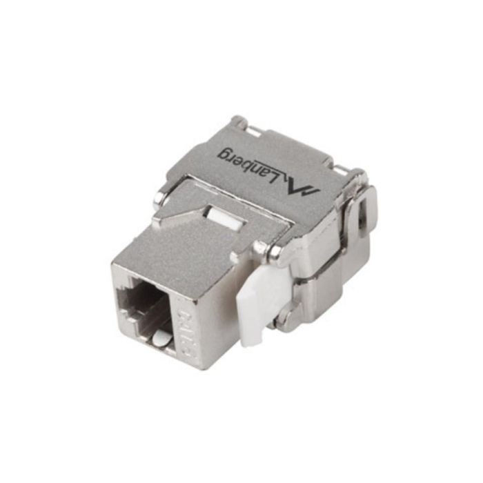 Lanberg KSFA-2000 Conector Keystone RJ45 Cat.6A FTP, Compatible con 568B/568A, Plata