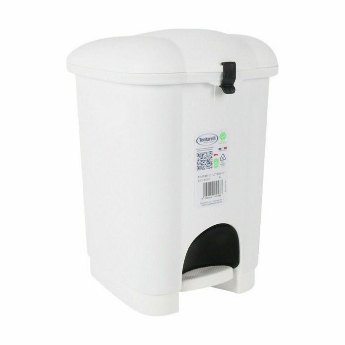 Cubo de Basura con Pedal Tontarelli Carolina 6 L Blanco 20 x 22,5 x 29,7 cm (4 Unidades) 1