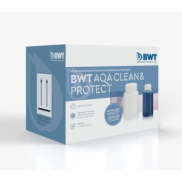 Kit de limpieza para descalcificadores - BWT - AquaClean y Protect - Pastillas de limpieza + protector de resina 250 ml - 1 año de mantenimiento 1 Kit de limpieza para descalcificadores - BWT - AquaClean y Protect - Pastillas de limpieza + protector de resina 250 ml - 1 año de mantenimiento 1
