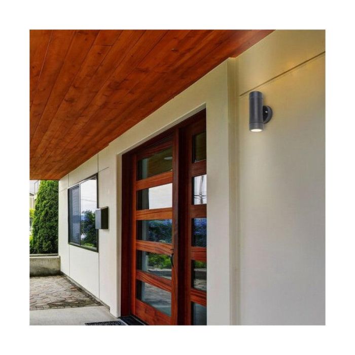 RABALUX RAB-8833 Aplique de Exterior Medina 1xGU10 IP44 Plástico Negro Mate Minimalista, Luz Bidireccional (Bombilla no Incluida) 3