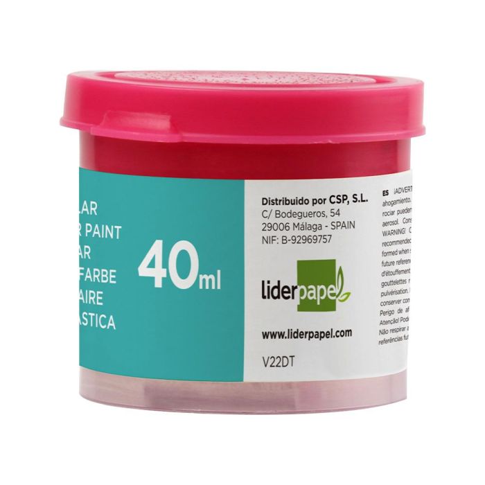 Tempera Liderpapel Escolar 40 mL Magenta 5 unidades 1