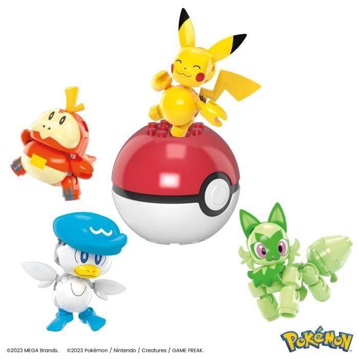 Mega Construx HPX92 Set Construcción Pokémon Equipo Paldea 4 Figuras Articuladas con Poké Ball +6 años 3