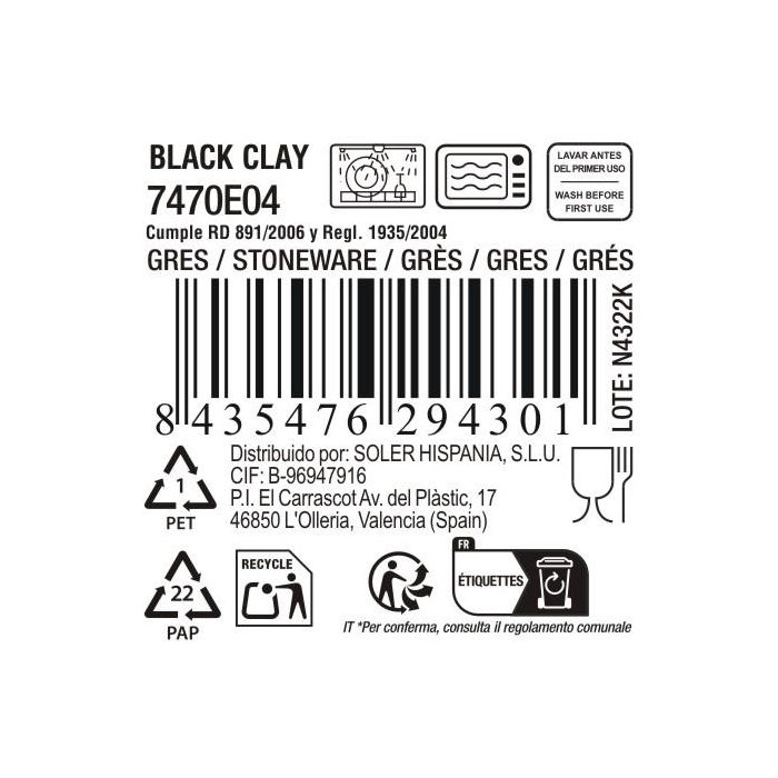 La Mediterranea Plato Black Clay Ø17x2.2 cm (24 Unidades) 4