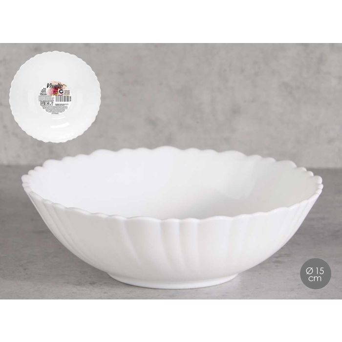 Bol Clásico Ondas Opal 15 cm Blanco - Vivalto (36 Unidades) Bol Clásico Ondas Opal 15 cm Blanco - Vivalto (36 Unidades)