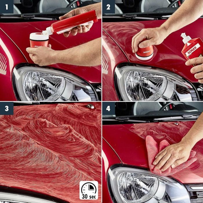 SONAX SX02964000 Pulimento Cera para Coches Rojos Metalizados - Abrillantador con Pigmentos Rojos, Elimina Arañazos, Restaura Brillo 500ml 1 SONAX SX02964000 Pulimento Cera para Coches Rojos Metalizados - Abrillantador con Pigmentos Rojos, Elimina Arañazos, Restaura Brillo 500ml 1