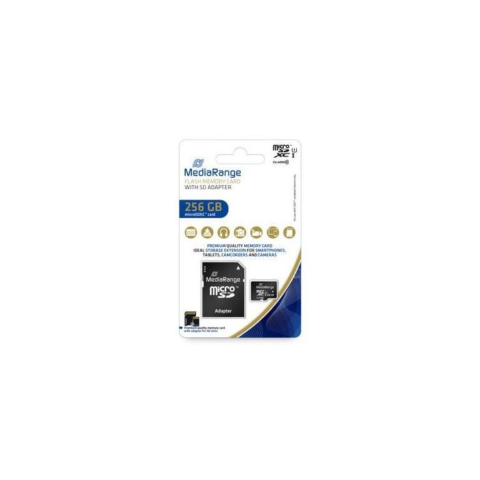 CARD MediaRange MicroSD 256GB UHS-1 Cl.10 inkl. Adapter 0 CARD MediaRange MicroSD 256GB UHS-1 Cl.10 inkl. Adapter 0