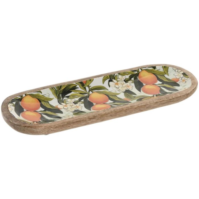 DKD Home Decor Bandeja Tropical Multicolor Mango 30 x 10 x 2.5 cm