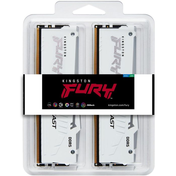 Kingston FURY Beast 64GB (2x32GB) 6400MT/s DDR5 CL32 DIMM Kit White RGB EXPO 4 Kingston FURY Beast 64GB (2x32GB) 6400MT/s DDR5 CL32 DIMM Kit White RGB EXPO 4