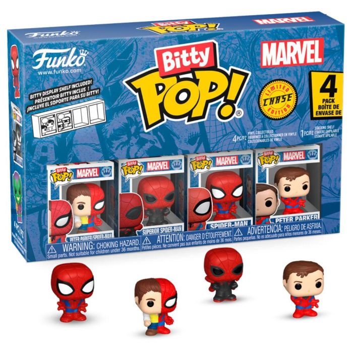 Blister 4 figuras Bitty POP Marvel Spider-Man Parker Split 1
