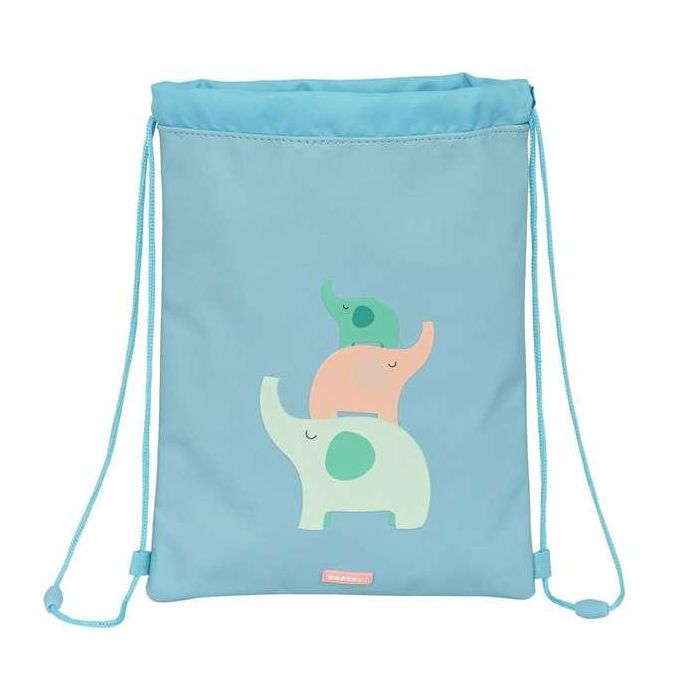 Bolsa Mochila con Cuerdas Safta Elefantes Verde Bolsa Mochila con Cuerdas Safta Elefantes Verde