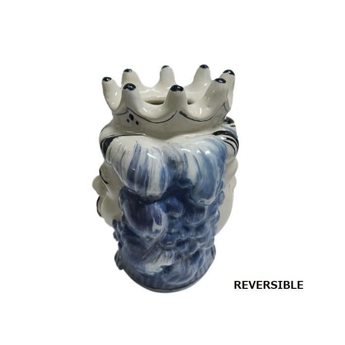 DKD Home Decor Macetero Mediterraneo Sicilia 2024 Blanco Azul Porcelana 15 x 26 x 15 cm 1