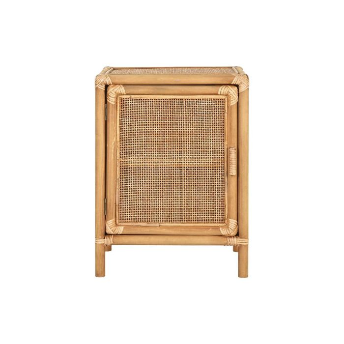 DKD Home Decor Mesita Auxiliar de Abeto y Ratán Tropical con 1 Puerta y 1 Estante Marrón Claro 46x35x60 cm 1 DKD Home Decor Mesita Auxiliar de Abeto y Ratán Tropical con 1 Puerta y 1 Estante Marrón Claro 46x35x60 cm 1