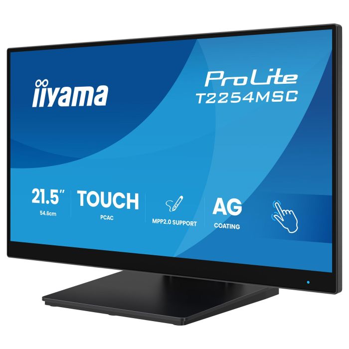 Iiyama T2254MSC-B2AG - Monitor Táctil de 21.5 Pulgadas (54.6 cm), Full HD (1920 x 1080), IPS, Panel LED, 4 ms, Altavoces Integrados, USB, Negro