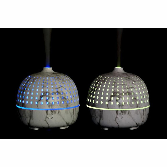 DKD Home Decor Difusor de Aroma Scandi con Humidificador y Luz LED, Colores Blanco y Gris, Capacidad 180 ml, 11.7x12x11.7 cm 1