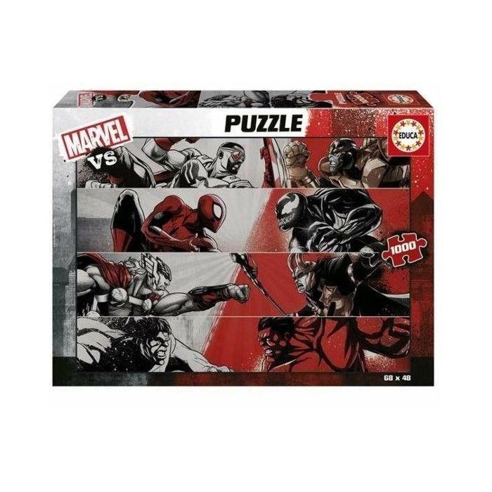 Educa Puzzle Marvel Vs 1000 Piezas, Cartón, Incluye cola FIX PUZZLE® para edades de 6 años en adelante 1