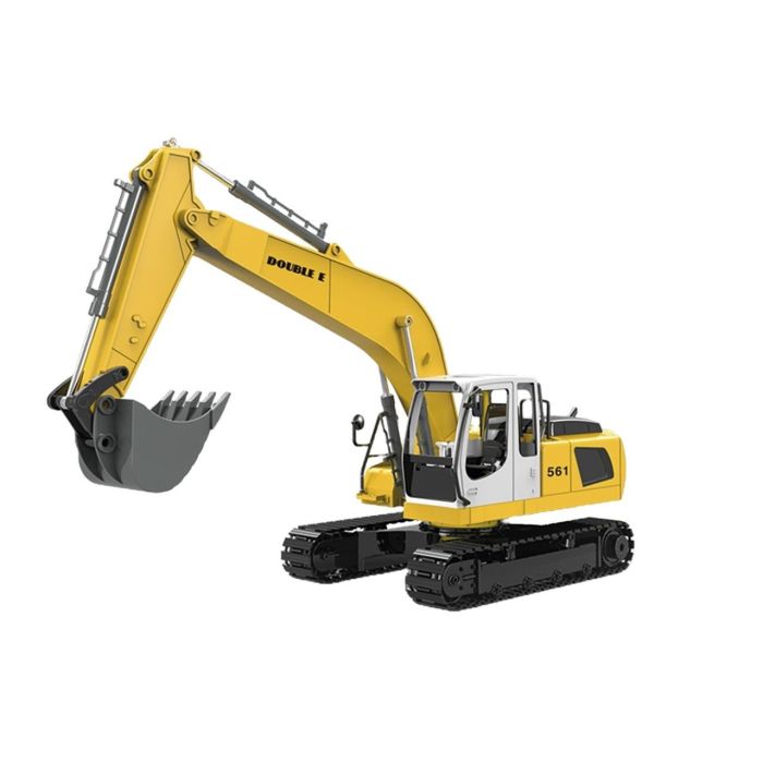 Double Eagle e561-003 Grúa Excavadora RC 1:16, 3 en 1 con Cubo Metálico y Martillo, Juguete de Construcción para Niños +8 Años