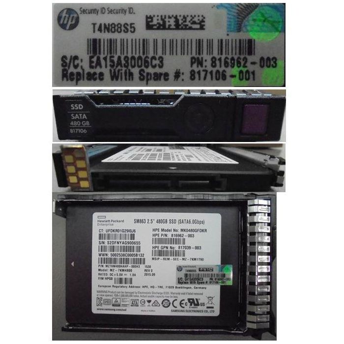 Hewlett Packard Enterprise Disco Duro de Estado Sólido 480GB 2.5" SATA III MU SFF SC
