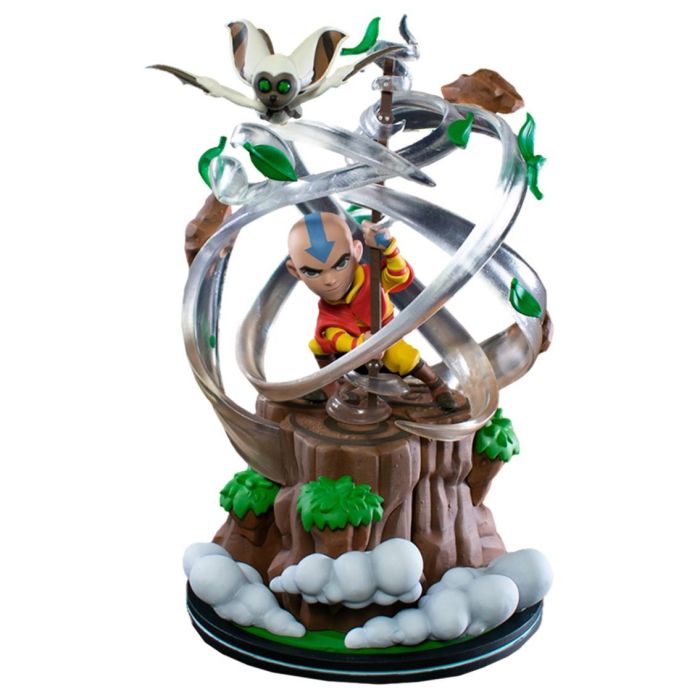 Quantum Mechanix Q-Fig Aang Avatar: The Last Airbender Figura con Momo y Vórtice de Aire 23 cm