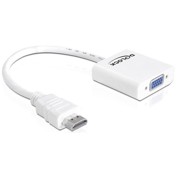 DeLOCK Adaptador Cable HDMI-A Macho a VGA Hembra 1920x1080 Blanco