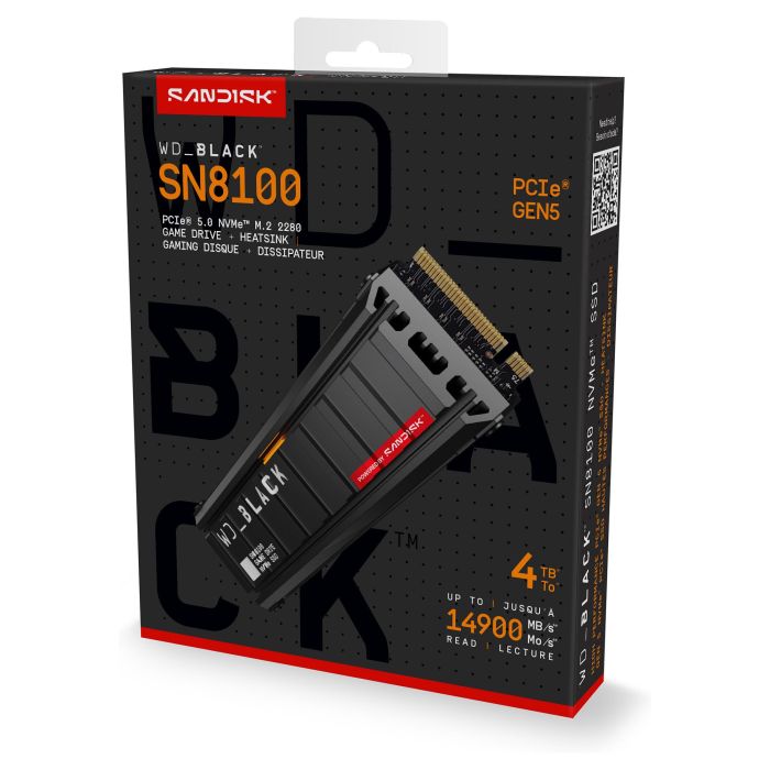 WD WD_BLACK SN8100 NVMe SSD 4TB M.2 2280 PCIe 5.0 con Disipador - Hasta 14900 MB/s - TLC 3D NAND 6 WD WD_BLACK SN8100 NVMe SSD 4TB M.2 2280 PCIe 5.0 con Disipador - Hasta 14900 MB/s - TLC 3D NAND 6