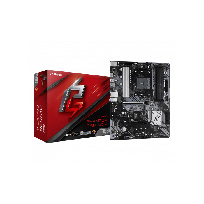 Asrock B550 Phantom Gaming 4 AMD B550 Zócalo AM4 ATX Asrock B550 Phantom Gaming 4 AMD B550 Zócalo AM4 ATX