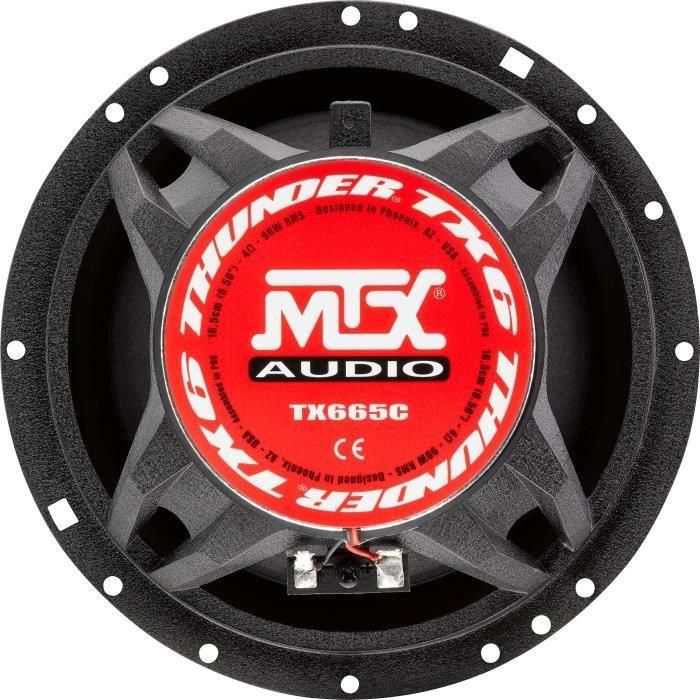 MTX TX665C 16.5cm Altavoces coaxiales de 2 vías 90W RMS 4O chasis de aluminio tweeter de neodimio bobina de domo de seda TSV TIL 2