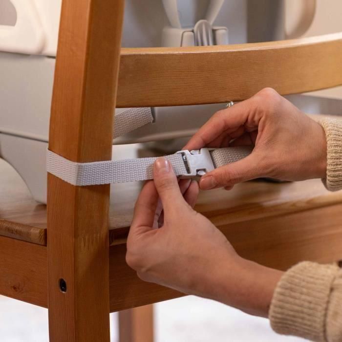 Asiento elevador plegable INGENUITY Deluxe gris, portátil con bandeja y correas incluidas 4